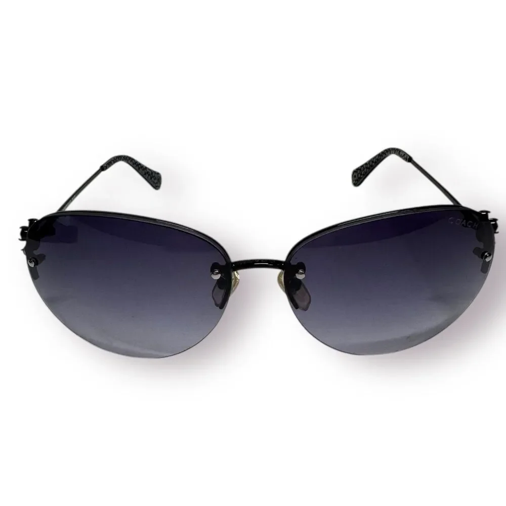 Coach Caprice Crystal Butterfly Sunglasses Boho Chic Aviator Oval Gradient Lense